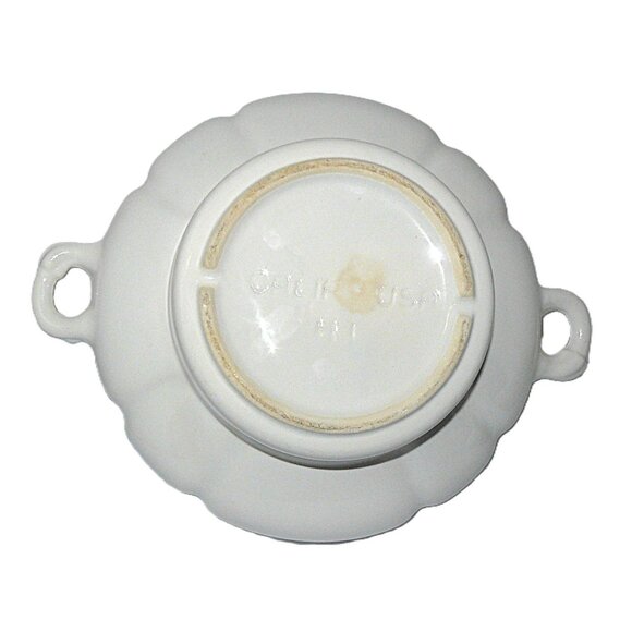 Vintage California Pottery Soup Tureen & 4 Shell Dishes Set White - Picture 5 of 9